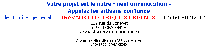 une urgence faite appel  travaux electrique urgent