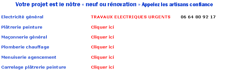 une urgence faite appel  travaux electrique urgent